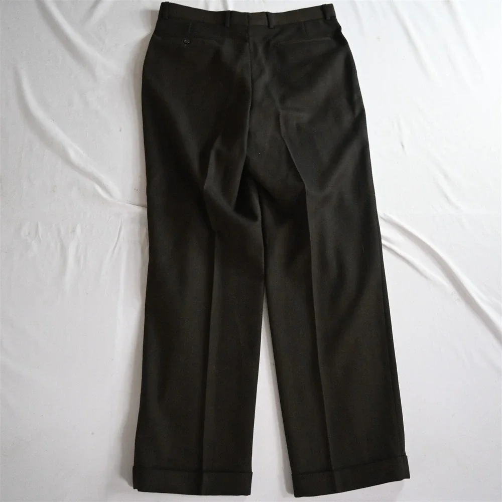 Vtg Tallia USA Made 42L 34x32 Brown 100%‎ Wool Mens Jacket Pants Suit